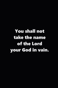 Religious Journal 2nd Commandment Traditional Black White