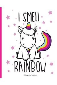 I Smell Rainbow 100 page Lined Notebook