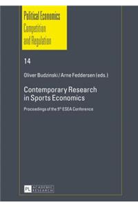 Contemporary Research in Sports Economics