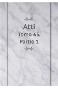 Atti Tomo 65. Partie 1