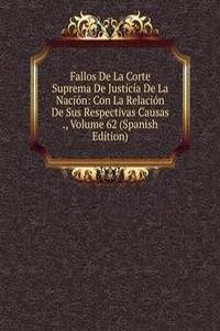 Fallos De La Corte Suprema De Justicia De La Nacion: Con La Relacion De Sus Respectivas Causas ., Volume 62 (Spanish Edition)