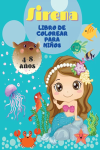 Libro para colorear de sirenas para niños de 4 a 8 años