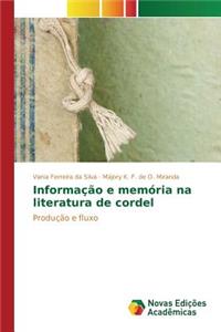 Informação e memória na literatura de cordel