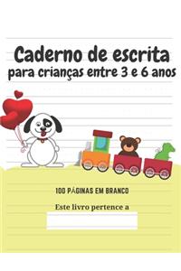 Caderno de escrita para crianças entre 3 e 6 anos