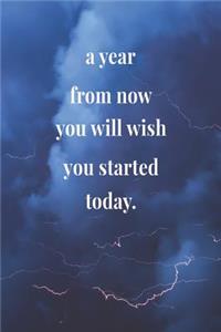 A Year From Now You Will Wish You Started Today.