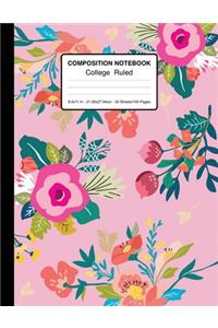 Composition Notebook College Ruled 8.5x11 In 21.59x27.94 50 Sheets/100 Pages