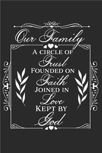 Our Family a Circle of Trust Founded on Faith Joined in Love Kept by God