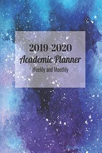 2019-2020 Academic Planner Weekly and Monthly Blue Universe Abstract