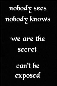 Nobody Sees Nobody Knows We Are the Secret Can't Be Exposed