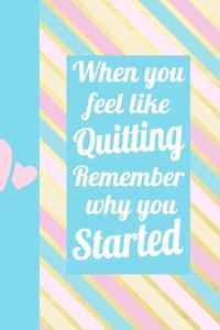 When You Feel Like Quitting Remember Why You Started
