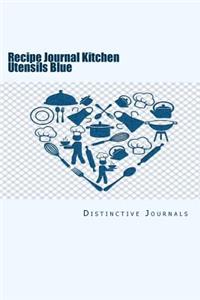 Recipe Journal Kitchen Utensils Blue