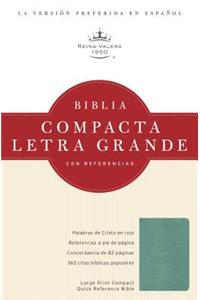 Rvr 1960 Biblia Compacta Letra Grande Con Referencias, Turquesa Simulacion Piel