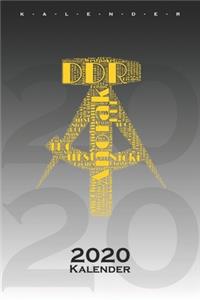 DDR Begriffe Wort-Wolke Hammer Zirkel Kalender 2020