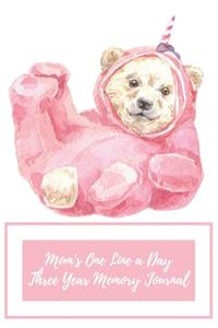 Mom's One Line a Day Three Year Memory Journal
