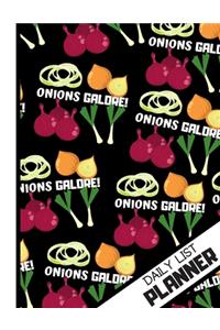 Daily List Planner: Bold Onions Galore Black Pattern Novelty Tasks Gift - Onion Daily List Planner for Kitchen, Teens, Students, Women