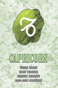 Capricorn . Vision Board . Habit Tracker . Mindset Prompts . 2020 - 2021 Calendar