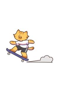 Skateboard Cat Notebook