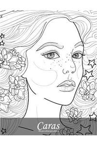 Caras libro para colorear para adultos 6