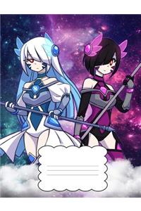 Anime Girl Superheroes Wide Ruled Composition Books/ Notebooks