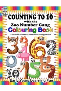 Learn with Colour Counting To 10 With The Zoo Number Gang Colouring Book