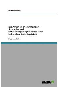 Die Amish im 21. Jahrhundert - Strategien und Entwicklungsmöglichkeiten ihrer kulturellen Unabhängigkeit