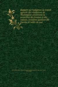 Rapport sur l'adaption au travail agricole des resolutions de Washington concernant la protection des femmes et des enfants