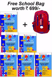 Oswaal ISC Question Bank Class 12 (Set of 6 Books) English Papers 1& 2 (Language and Literature), Mathematics, Physics, Chemistry, Biology (For March 2020 Exam)(Free Bag worth INR 699)