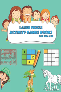 Large Puzzle Activity Games Books for Kids 6 Up