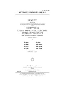 Miscellaneous national parks bills