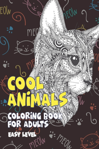 Coloring Book for Adults Cool Animals - Easy Level