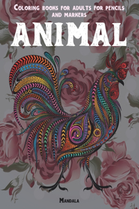Mandala Coloring Books for Adults for Pencils and Markers - Animal