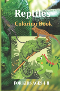 Reptiles Coloring Book for Kids Ages 4-8