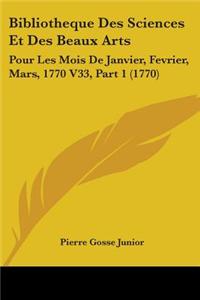 Bibliotheque Des Sciences Et Des Beaux Arts