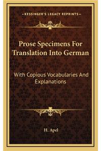Prose Specimens for Translation Into German