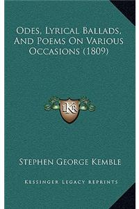 Odes, Lyrical Ballads, and Poems on Various Occasions (1809)