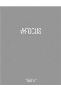 Notebook for Cornell Notes, 120 Numbered Pages, #FOCUS, Grey Cover