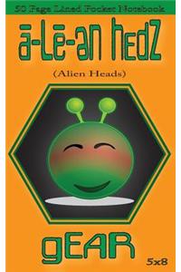 a-Le-en Hedz (Alien Heads) gEAR 50 Page Lined Pocket Notebook