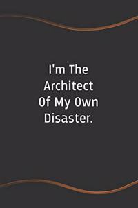 I'm The Architect Of My Own Disaster