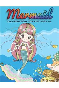 Mermaid Coloring Book For Kids Ages 4-8