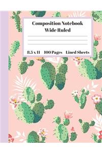 Composition Notebook Wide Ruled Lined Sheets