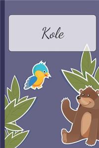 Kole: Personalized Notebooks - Sketchbook for Kids with Name Tag - Drawing for Beginners with 110 Dot Grid Pages - 6x9 / A5 size Name Notebook - Perfect a