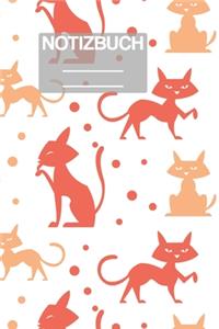 Notizbuch A5 Muster Zeichnung Katzen Katze Cat Ctas