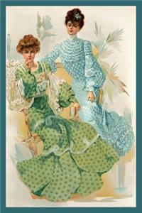 Journal: Vintage Fashion Plate Blank Book, 200 Pages, Lined