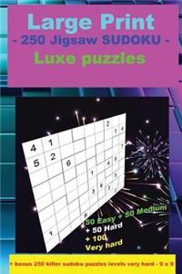 Large Print - 250 Jigsaw Sudoku - Luxe Puzzles