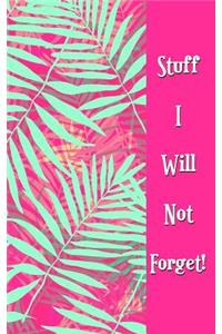 Stuff I Will Not Forget!