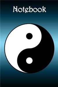 Notebook: Yin Yang Teal Bg - Bespoke, Personalised Notebook. Contact Us If You Would Like Your Own Image, Name or Other Text on a Book.
