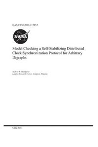 Model Checking a Self-Stabilizing Distributed Clock Synchronization Protocol for Arbitrary Digraphs