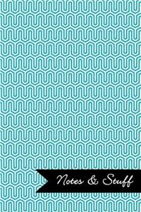 Notes & Stuff Lined Notebook With Robins Egg Blue Key Maze Pattern Cover