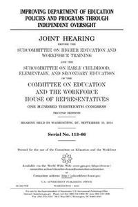 Improving Department of Education policies and programs through independent oversight