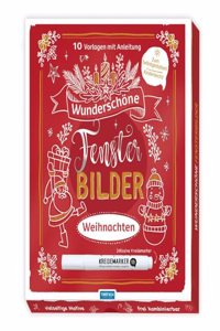 Trotsch Wunderschone Fensterbilder mit Kreidemarker Mappe mit Vorlagen und Kreidemarker Weihnachten: Fensterbilder Vorlagen Kreidemarker Vorlagenmappe Fensterdeko